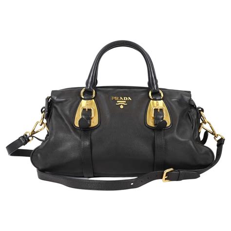 Prada bauletto leather handbag